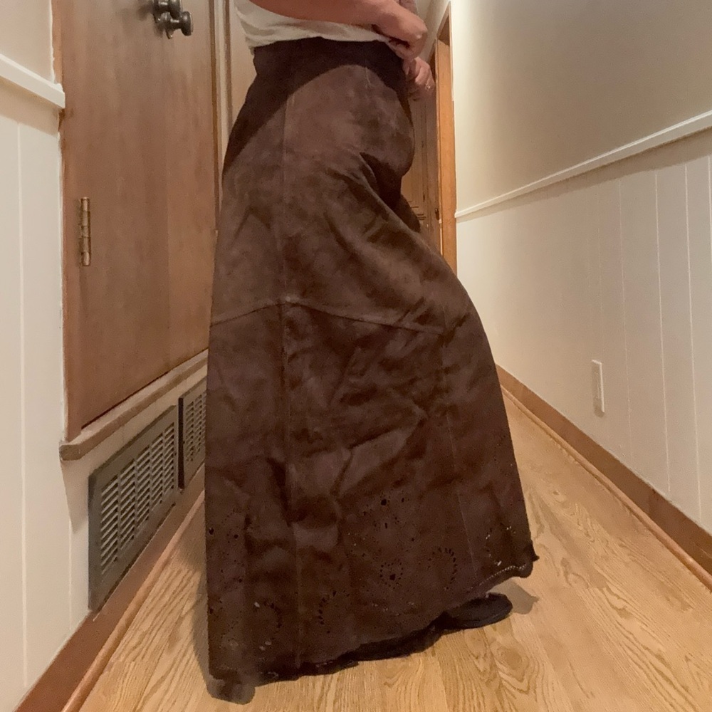 Siena Studio leather Dark Brown Maxi Skirt - Picture 5 of 13